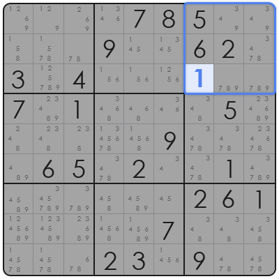 technique to solve sudoku